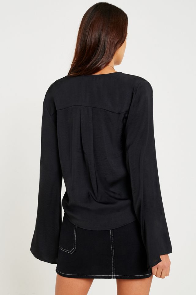 UO Satin Wrap Blouse #3