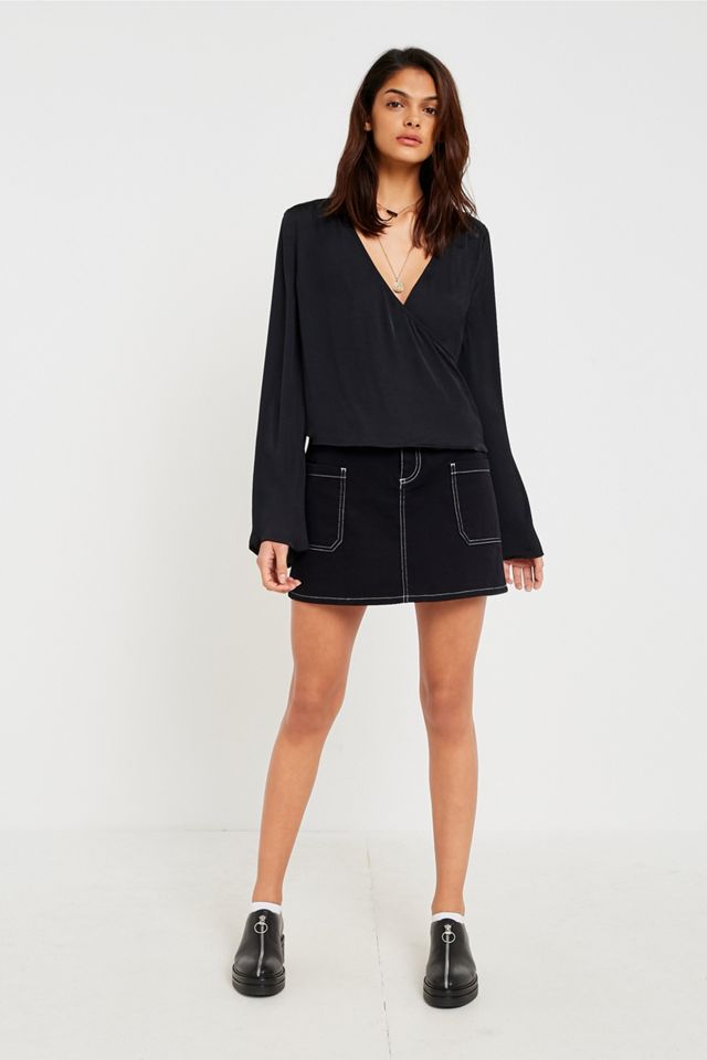 UO Satin Wrap Blouse #4