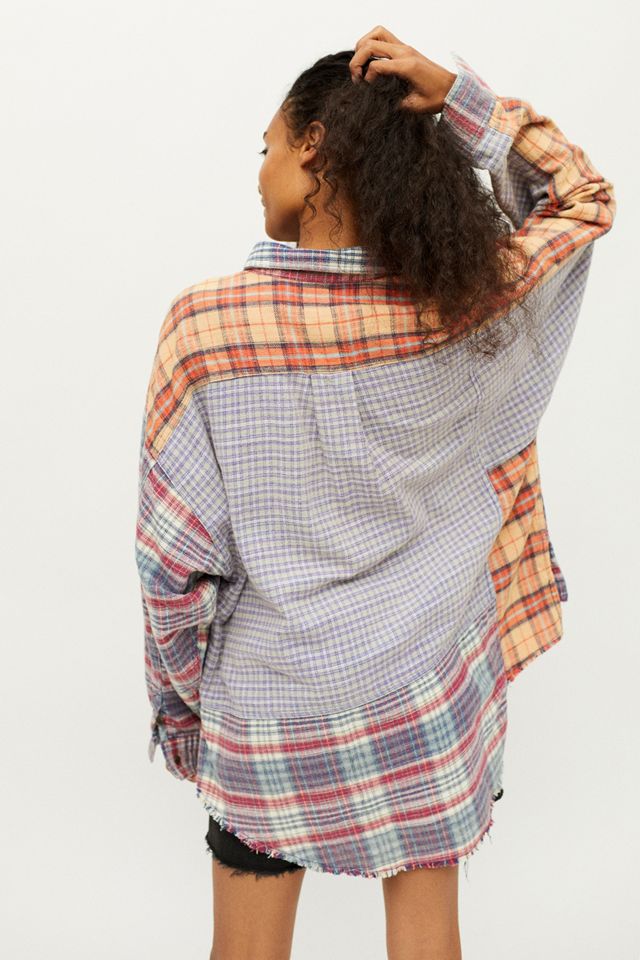 BDG Ted Purple Patchwork Flannel Shirt #1
