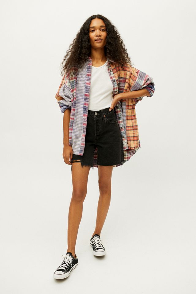 BDG Ted Purple Patchwork Flannel Shirt #2