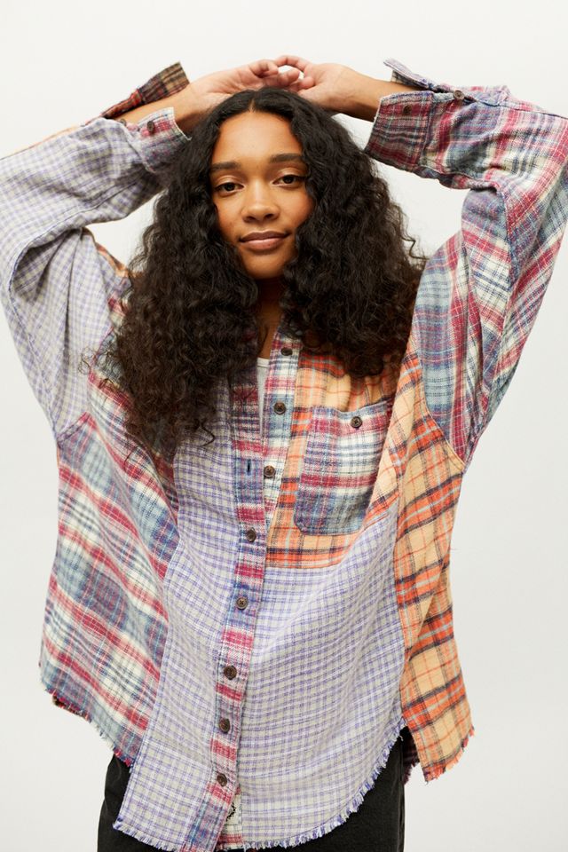 BDG Ted Purple Patchwork Flannel Shirt #3