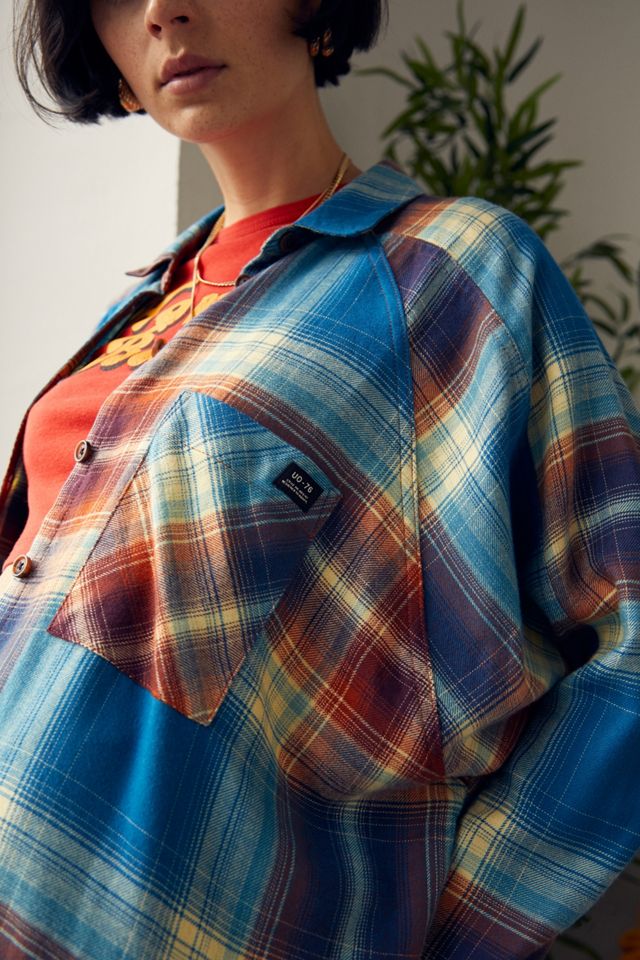 UO Brendan Camisa de franela azul y óxido #2
