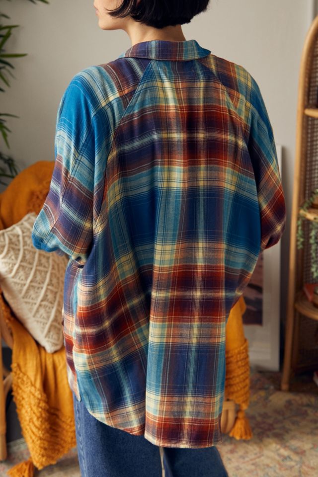 UO Brendan Camisa de franela azul y óxido #3