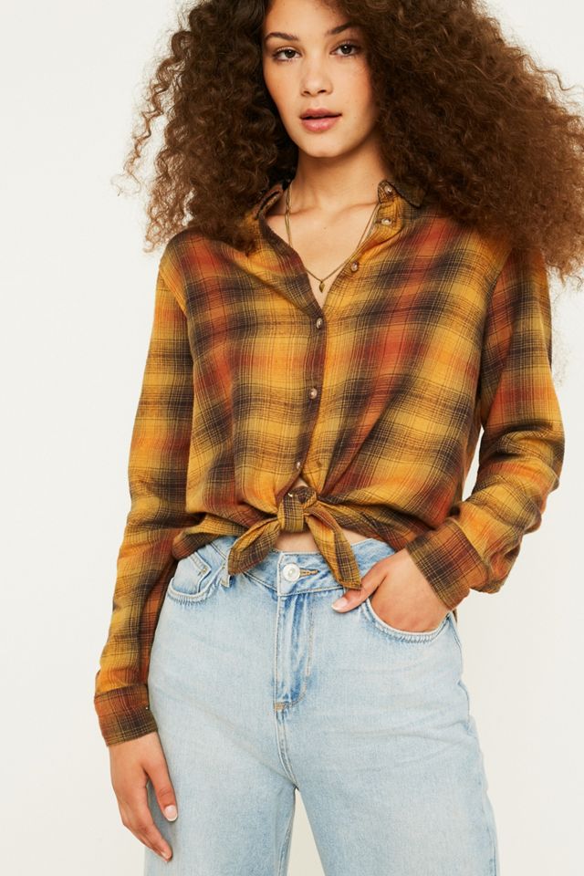UO Eli Perfect Button-Through Flannel Shirt