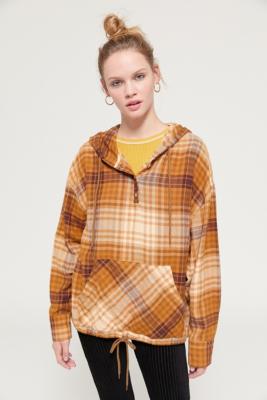 flannel hoodie urban outfitters