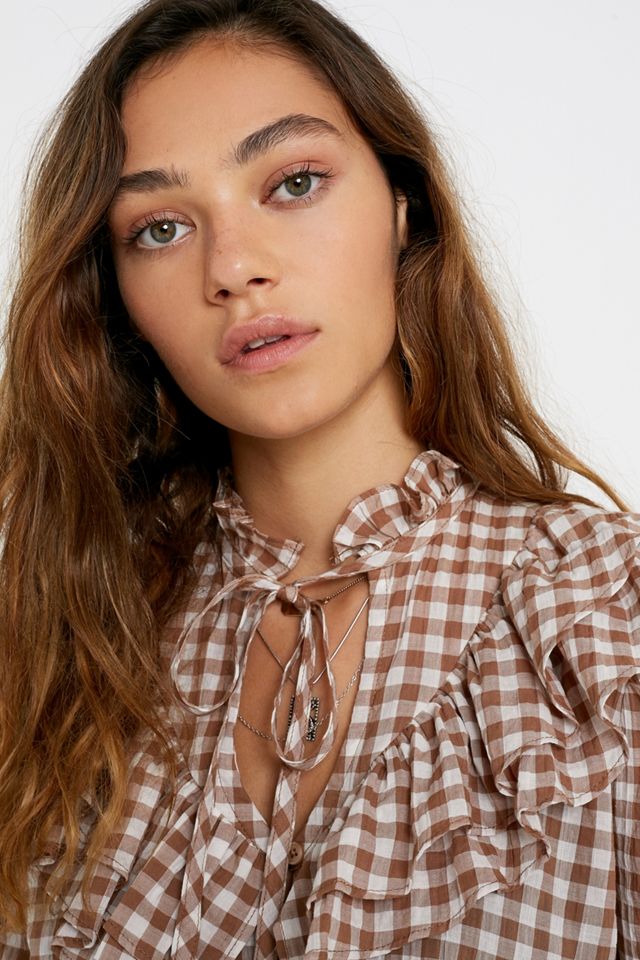 UO – Gerüschte Bluse mit durchgehender Knopfleiste „McKenzie“ #2
