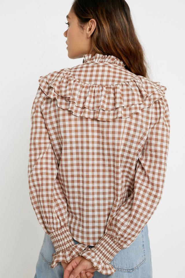 UO – Gerüschte Bluse mit durchgehender Knopfleiste „McKenzie“ #3