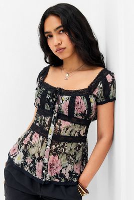 Kimchi Blue Faye Chiffon Blouse