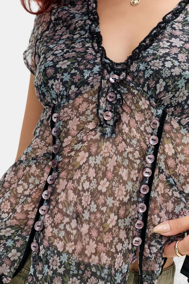 Kimchi Blue Kate Chiffon Tea Blouse #2