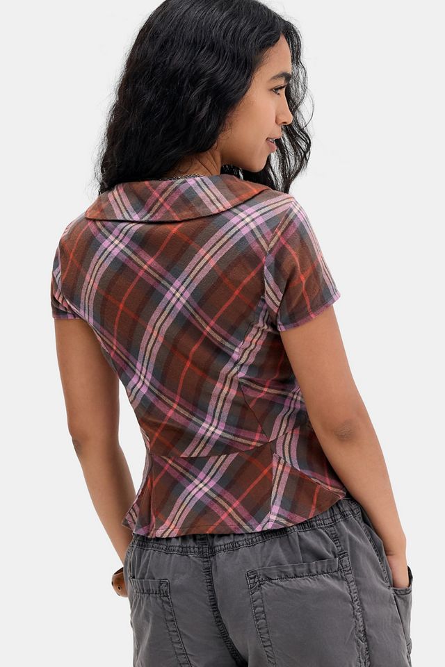 Blouse corset à carreaux Bianca Kimchi Blue #3