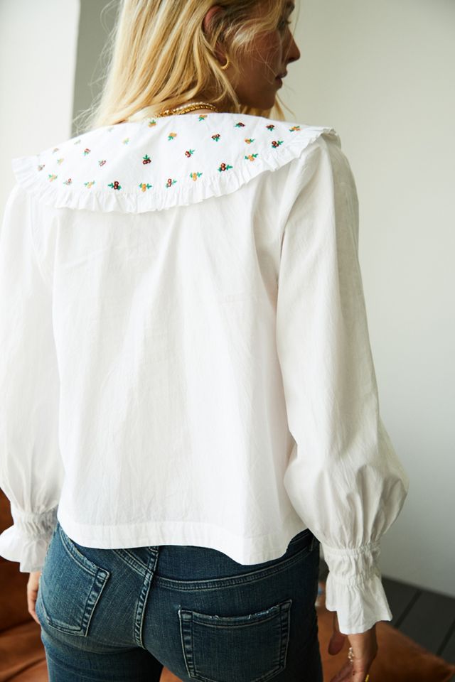 UO Joy Embroidered Peter Pan Blouse #2