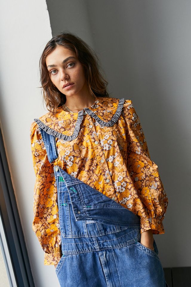 UO – Geblümte Bluse „Quinn“ mit Kragen im Stil der 70er #1