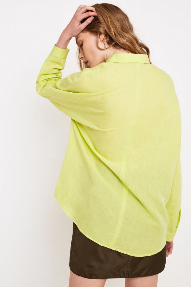UO Lime Lino Button-Through Shirt #2