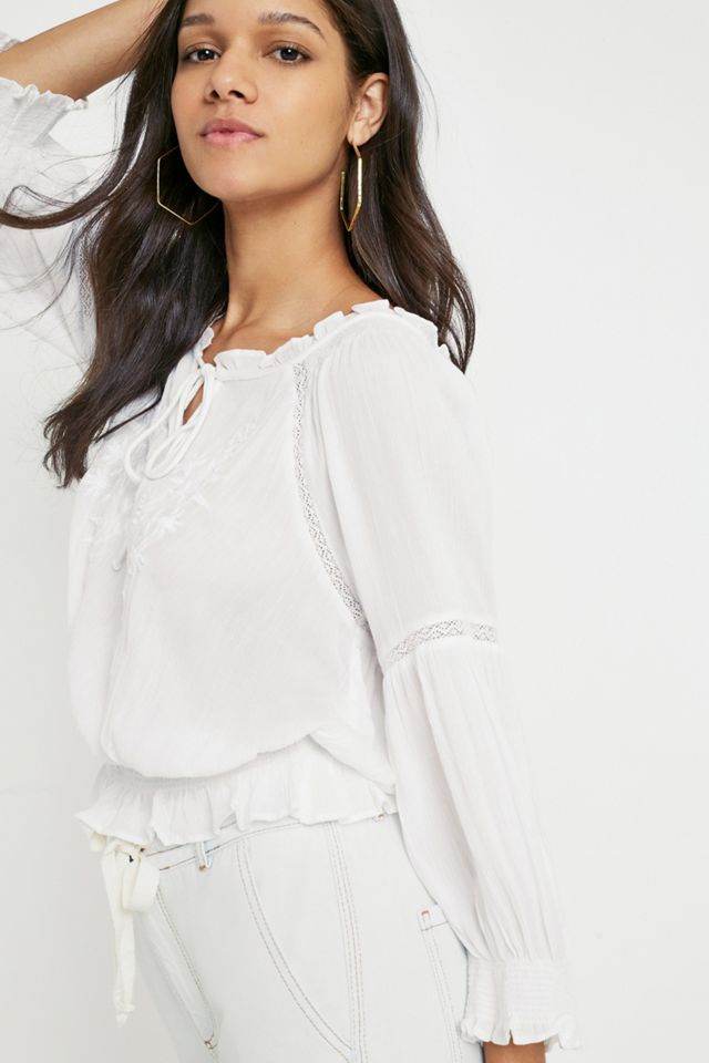 UO Robyn White Boho Blouse #4