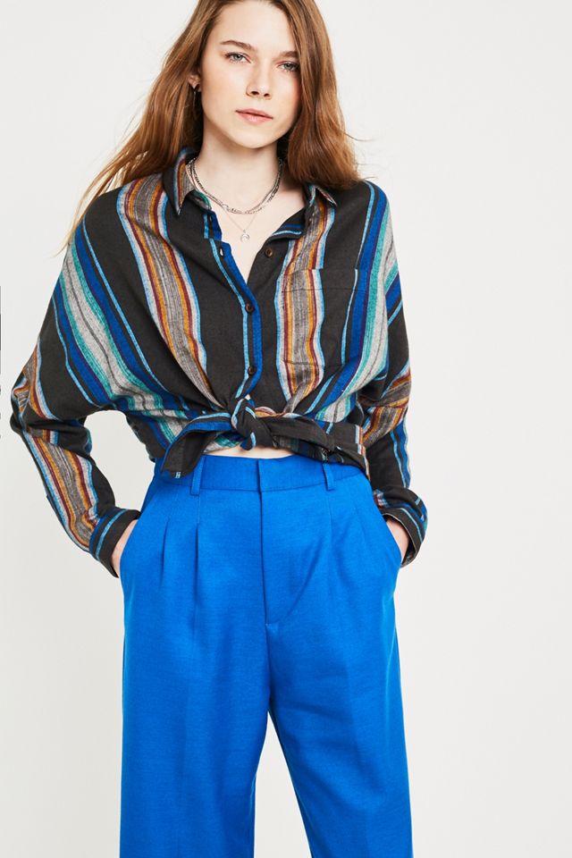 Urban Outfitters – Vertikal gestreiftes Boyfriend-Flanellhemd #1