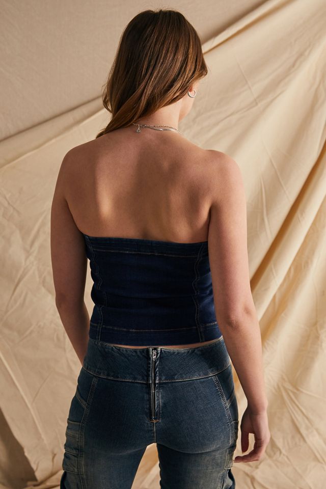 BDG Denim Bandeau Corset Top #3