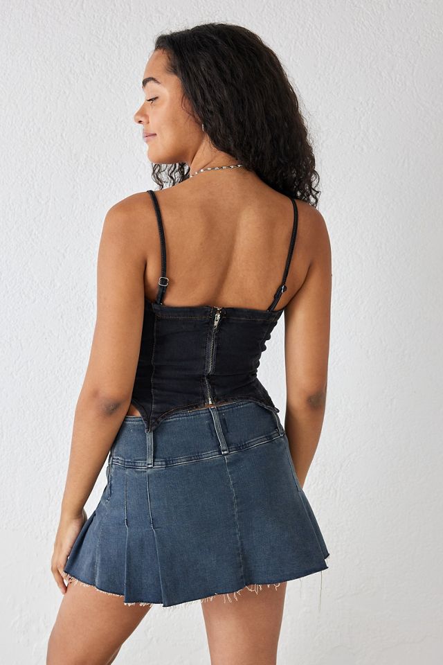 BDG Lace-Up Denim Corset