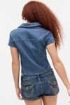 UO Floral Knit Short Sleeve Button-Down Shirt