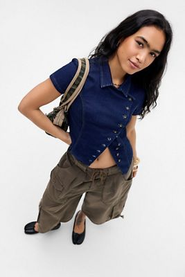 BDG Blake Military Button-Up Shirt