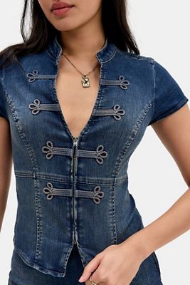BDG Tori Frogging Denim Shirt