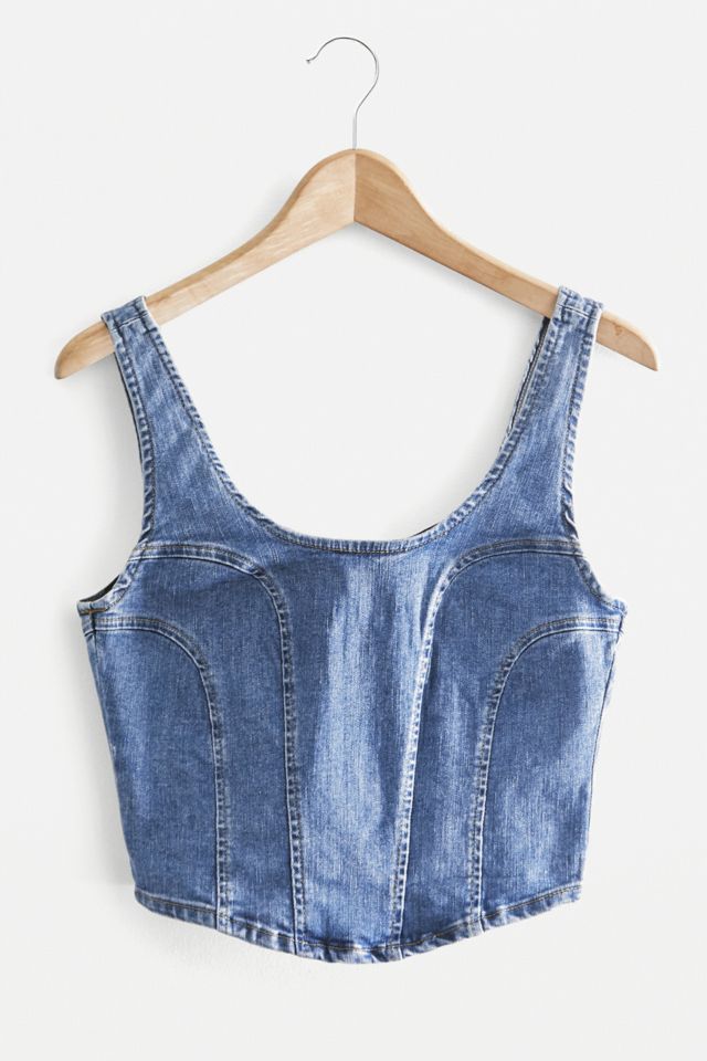 UO Denim Corset Top  Urban Outfitters UK