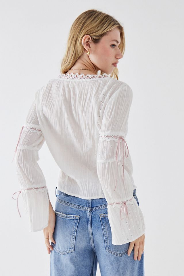 UO Reina Crinkle Blouse  #3