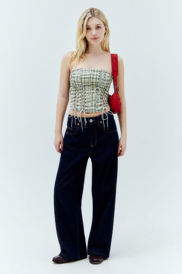 UO Celina Checked Lace-Up Corset #2