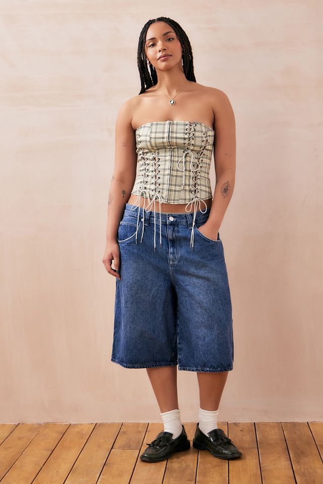 UO Celina Checked Lace-Up Corset #6