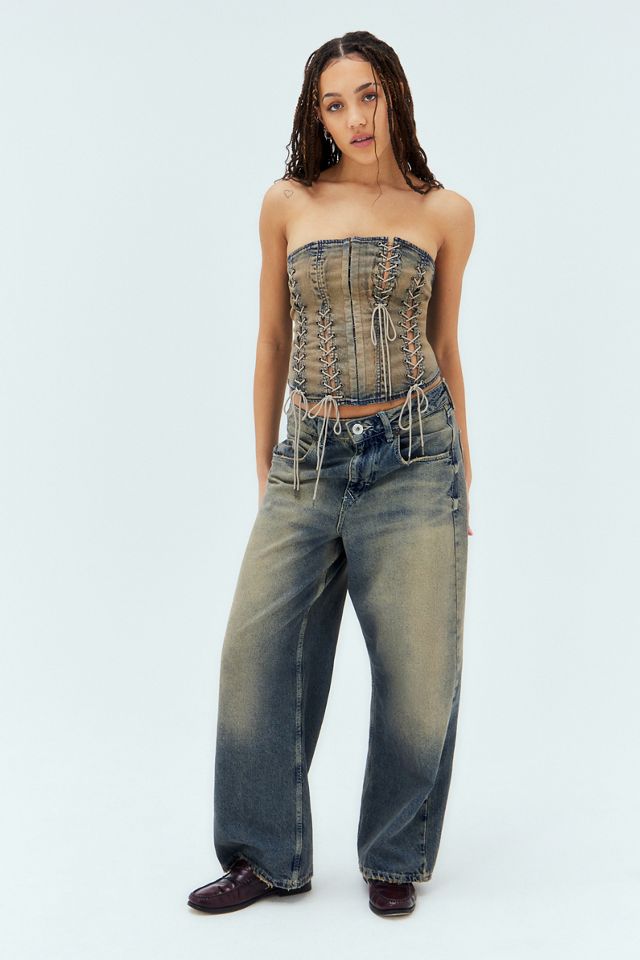 BDG Celina Lavaggio Acido Allacciato Corsetto #1