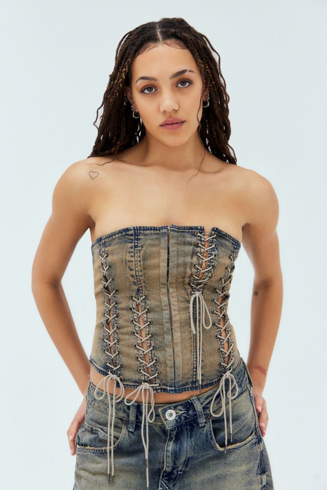 BDG Celina Lavaggio Acido Allacciato Corsetto #2