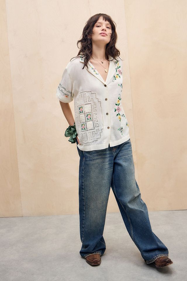 Kimchi Blue Emily Embroidered Skate Shirt #1