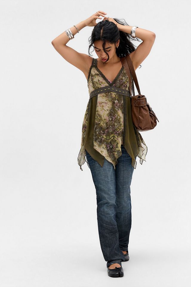 Light Before Dark Green Winnie Witchy Hem Top #2