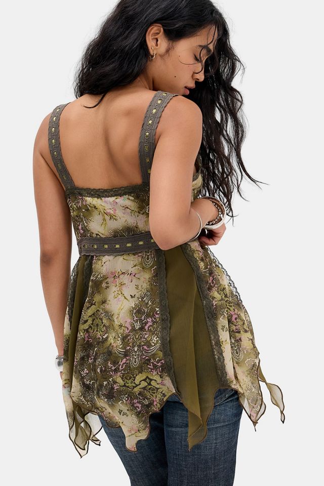Light Before Dark Green Winnie Witchy Hem Top #3