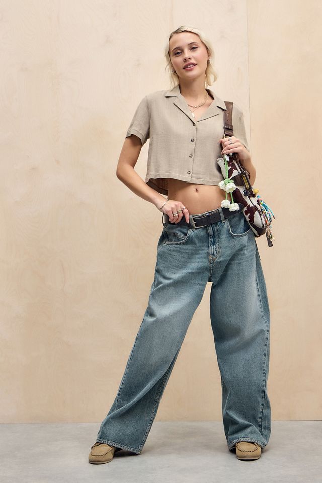 UO Linen Crop Shirt #1