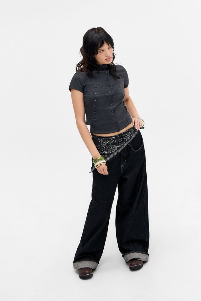 Silence + Noise Double Button Top