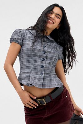 Silence + Noise Lyn Karo Kurzmantel Bluse