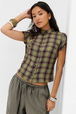 Silence + Noise Laurna Bluse mit Doppelknopf