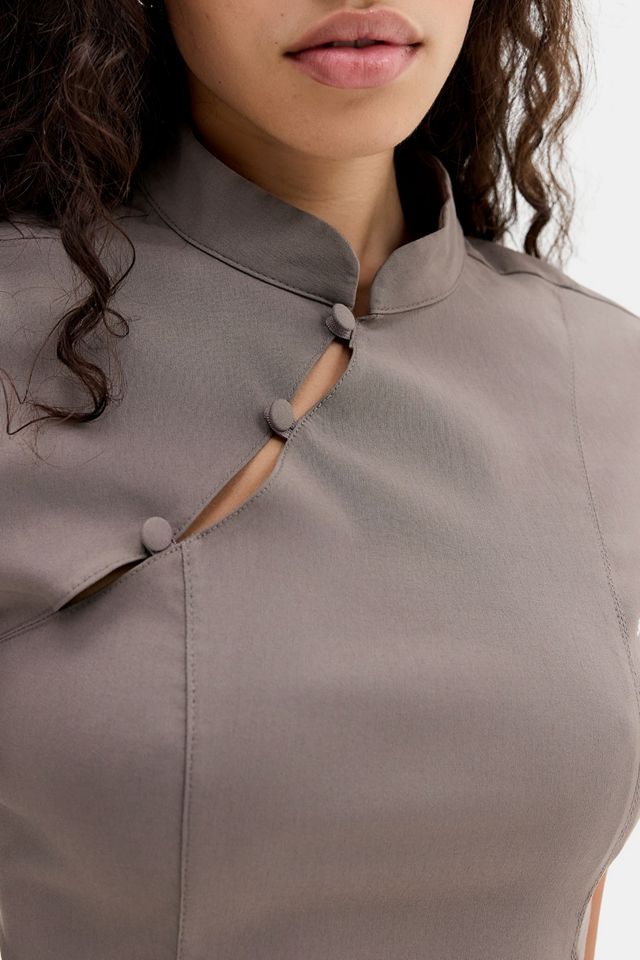 Silence + Noise Luiz Manderin Collar Top #1
