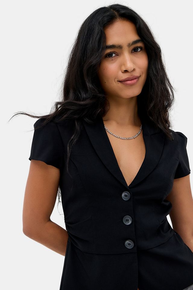 Silence + Noise Black Juno Cropped Blazer #1