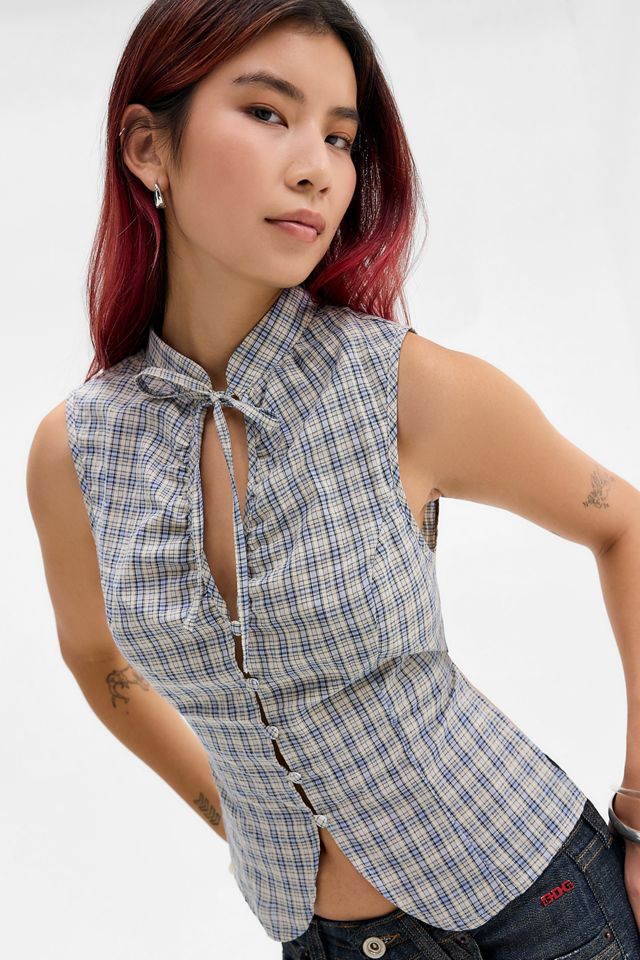 Kimchi Blue Keyhole Check Tank Top #1