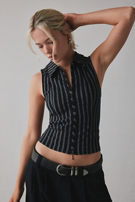 UO Ledia Tank Top - Black 2XS at Urban Outfitters