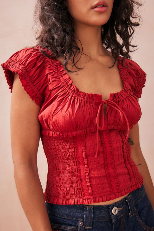 Blusa fruncida Nadia azul kimchi #1