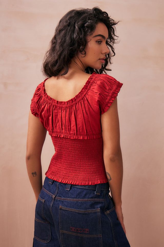 Blusa fruncida Nadia azul kimchi #3