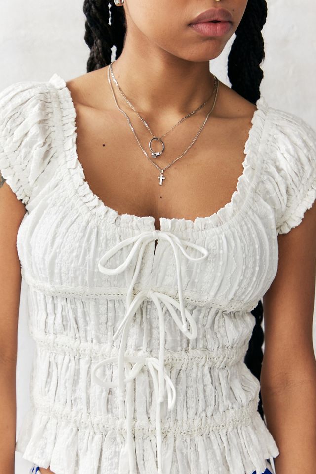 Kimchi Blue Remi Tie-Front Blouse | Urban Outfitters UK