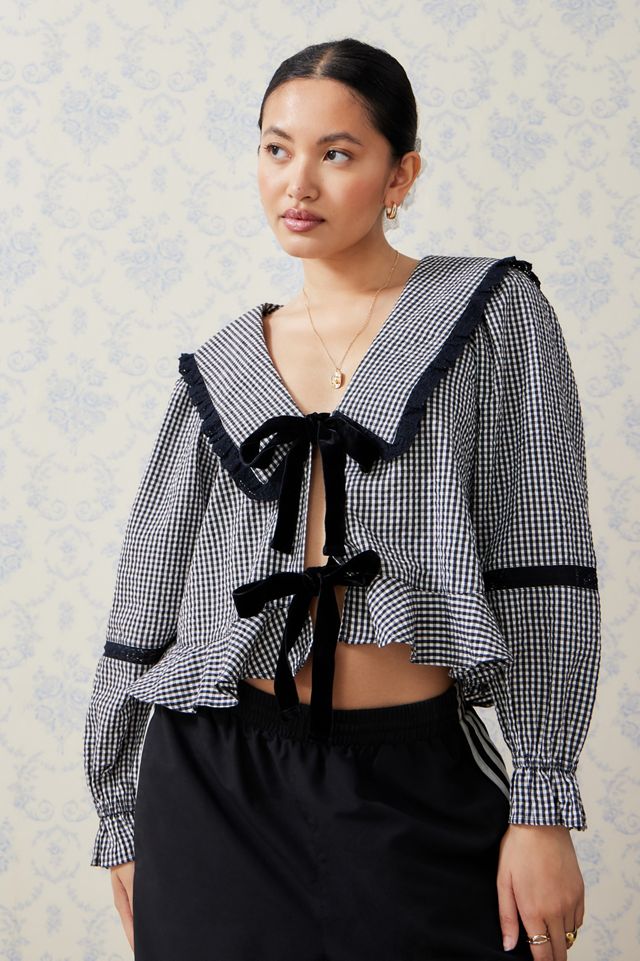 Kimchi Blue Wildflower Gingham Blouse #1