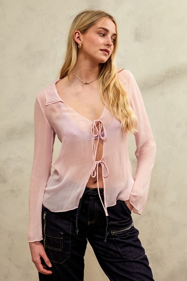 UO Sheer Matilda Blouse