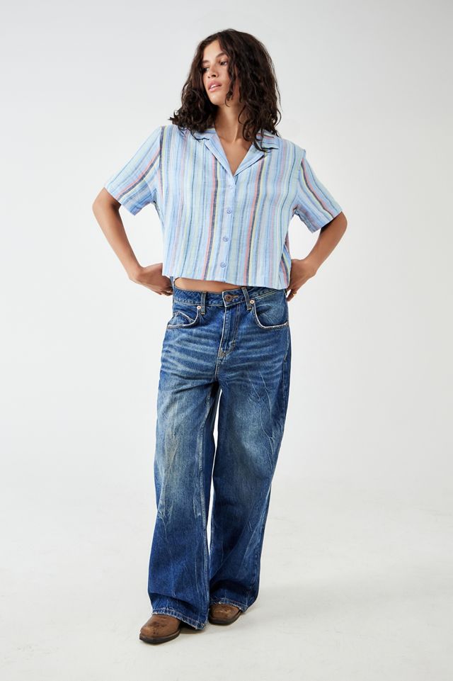 BDG Sunshine Stripe Crop Shirt #1