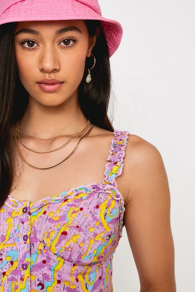 UO Raquel '80s Print Button-Through Cami #1