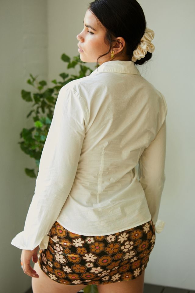 UO - Chemise slim en popeline Petra blanche #2