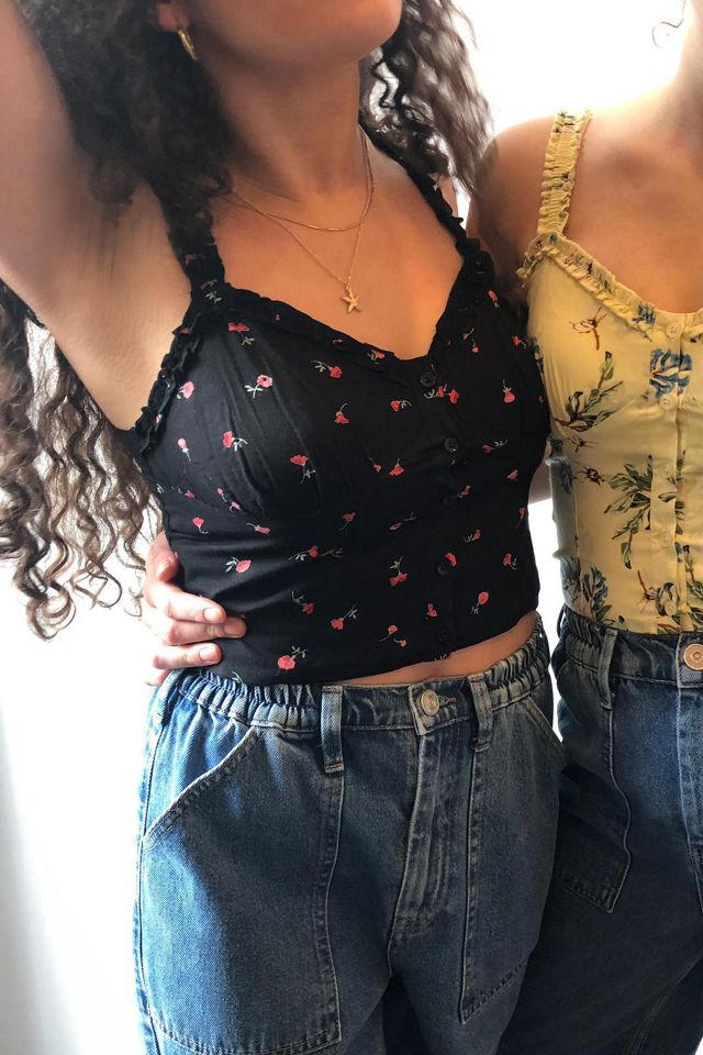 UO Raquel Black Floral Cami